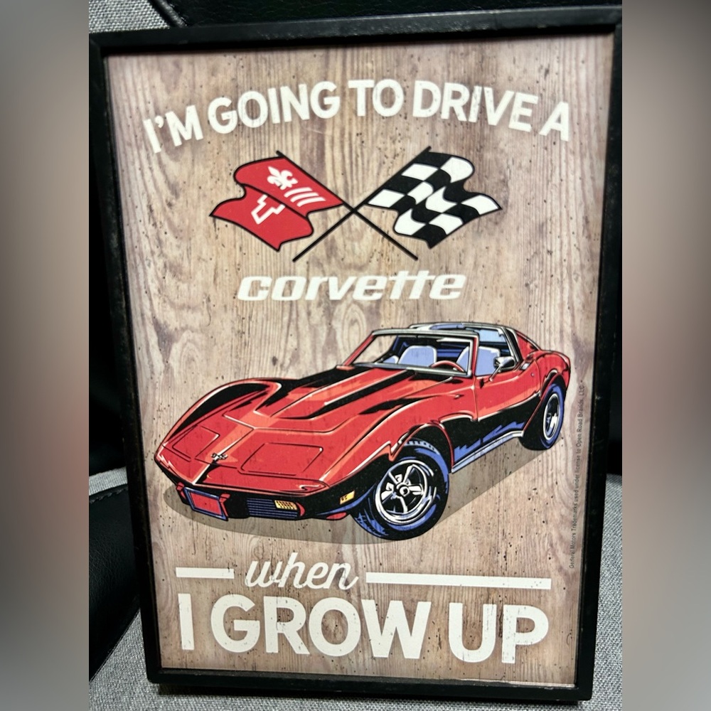 Open Road Brands Red and Brown Corvette Art Wall Decor